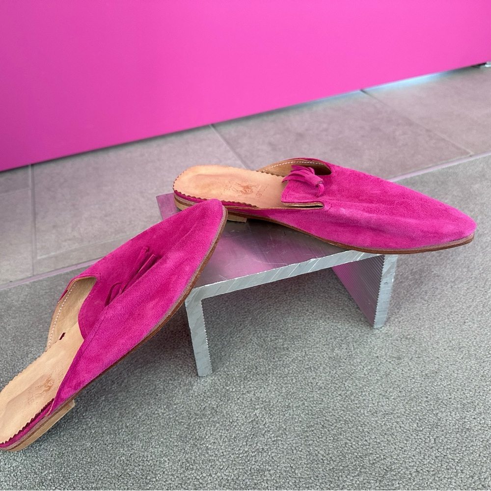 Pink Suede Moroccan Slides
